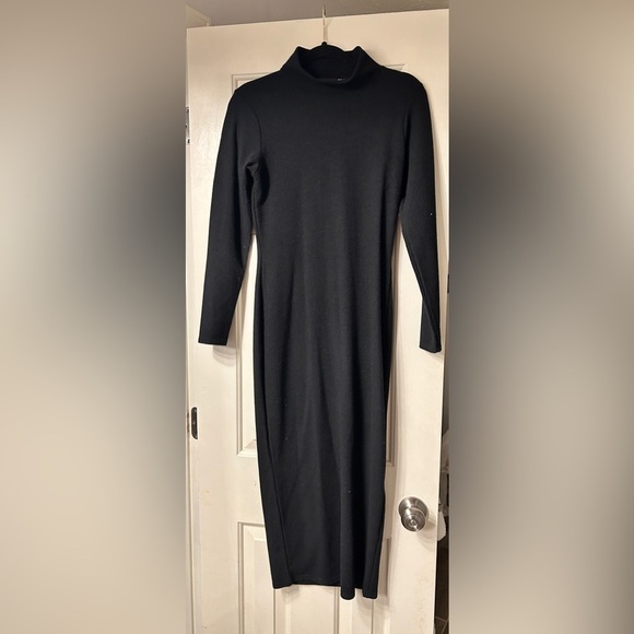 Rib Knit Midi Polo Neck Sweater Dress - Picture 2 of 5